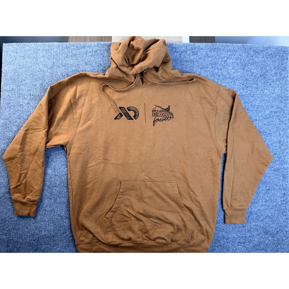 Independent Trading Co Pheasants Forever Hoodie 2XL Brown Graphic Pullover